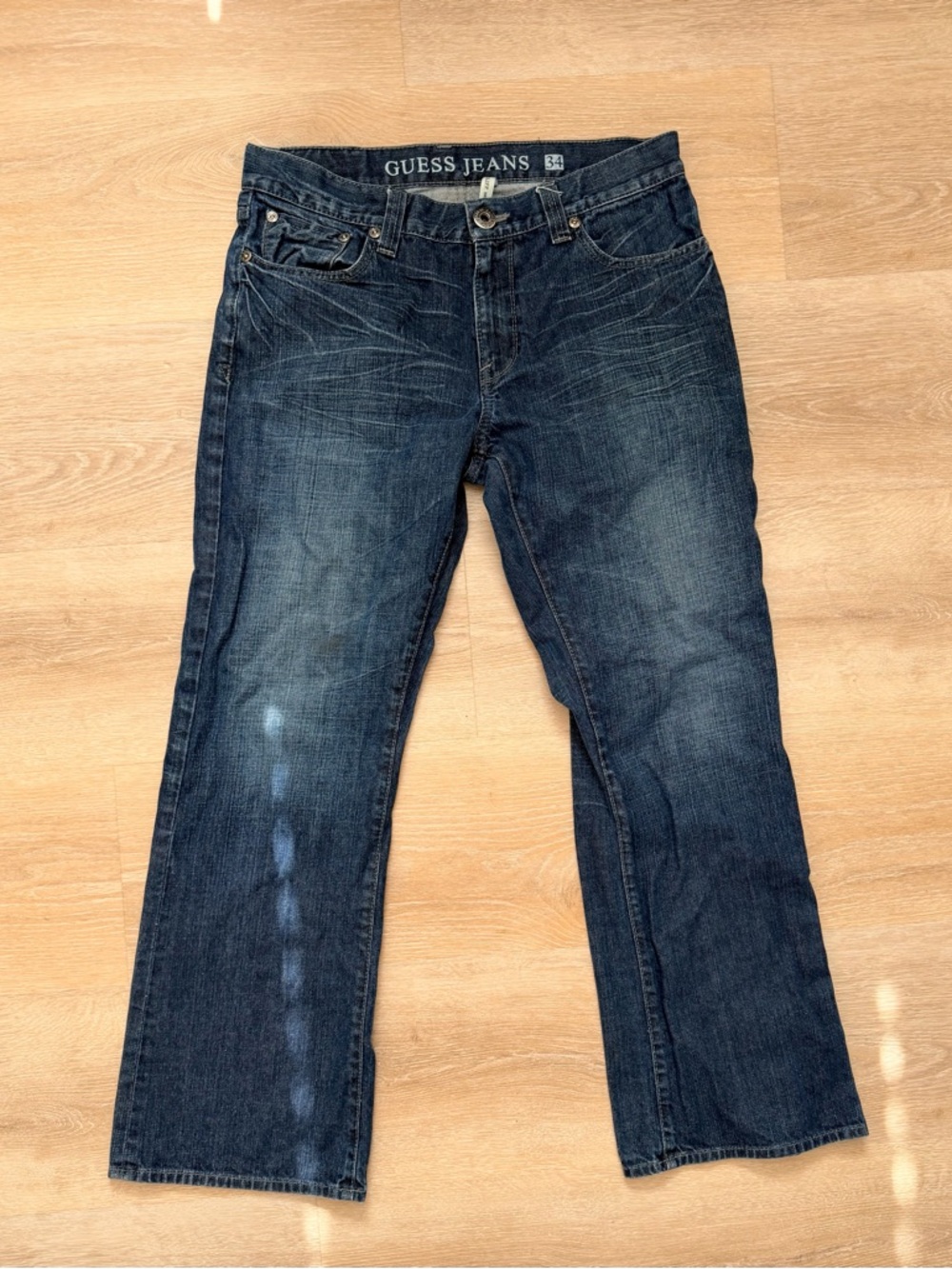 GUESS Cliff Bootcut Jeans Men’s 34x30 Dark Wash Y2K Denim Workwear